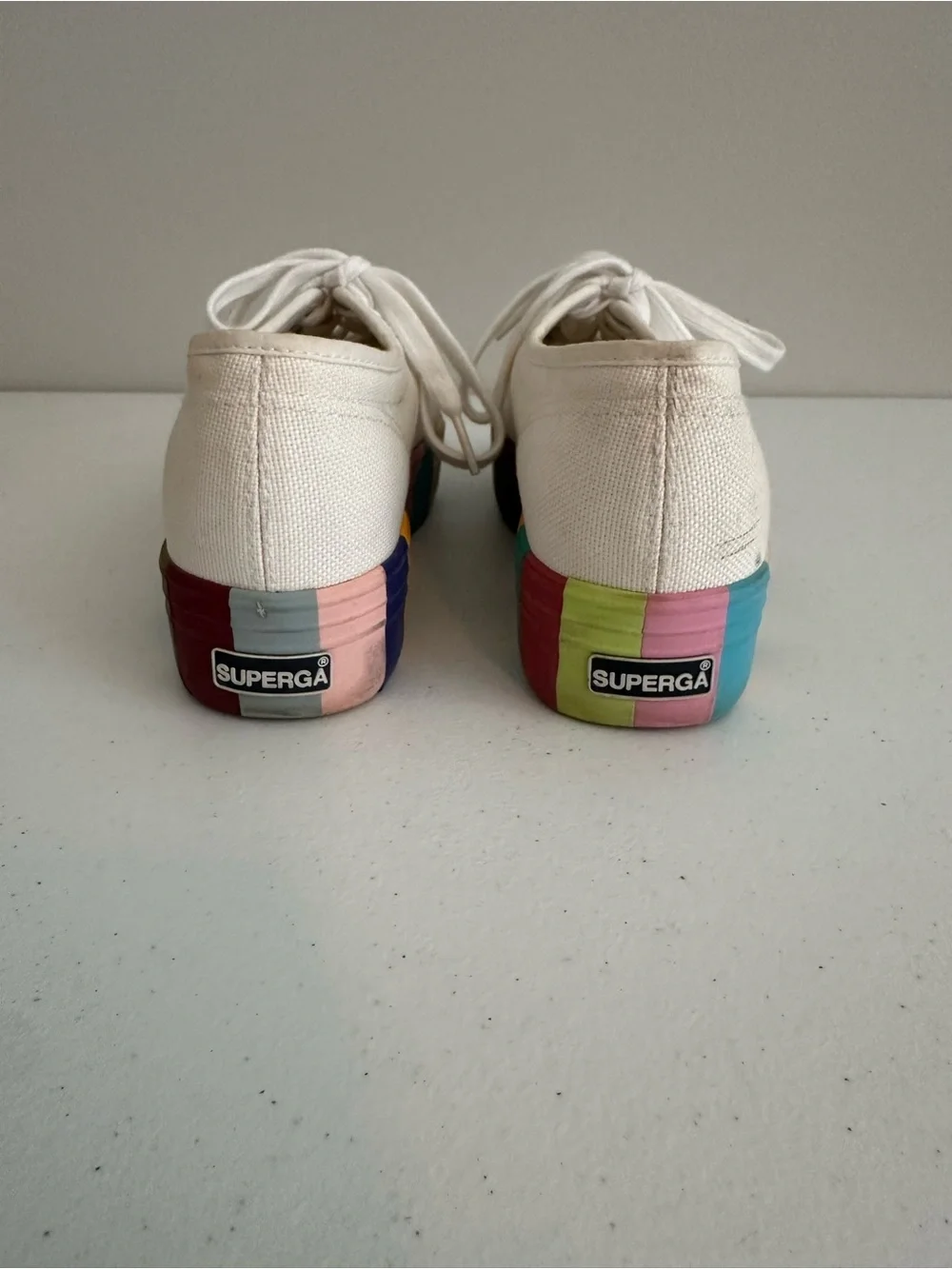 Women’s size 37 Superga 2790 Rainbow Platform Sneakers